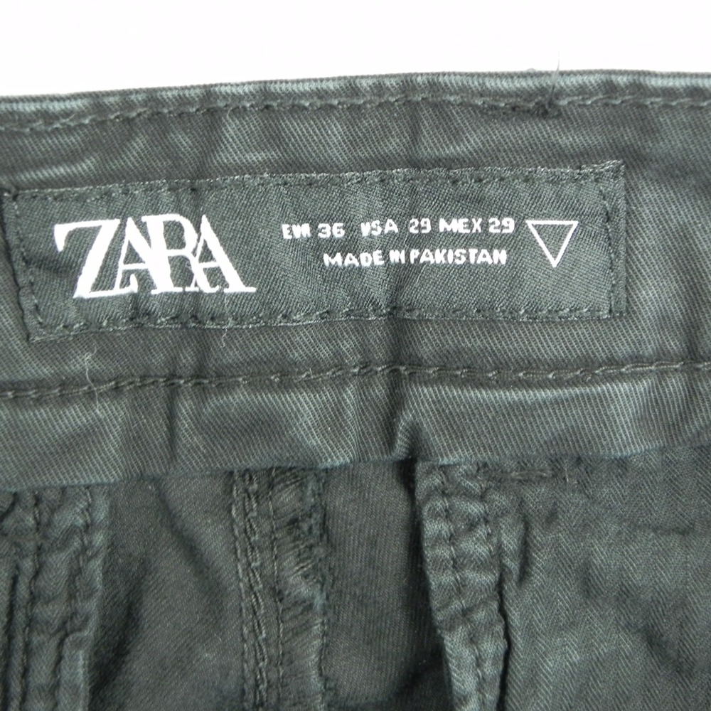Zara Pants Mens 29x30 Slim Fit Chino Casual Stretch Flex Flat Front Black - Picture 3 of 9